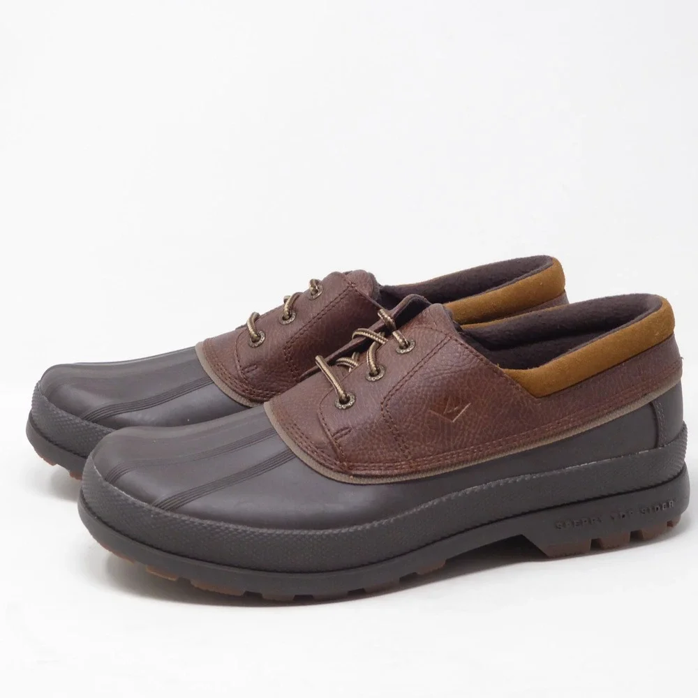 Sperry Mens Cold Bay 3-Eye Duck Shoes Brown Thinsulate Waterproof STS22690 Sz 10